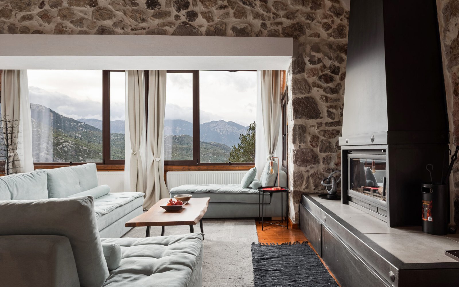 Wood Stone Chalet - golden hour architectural detail